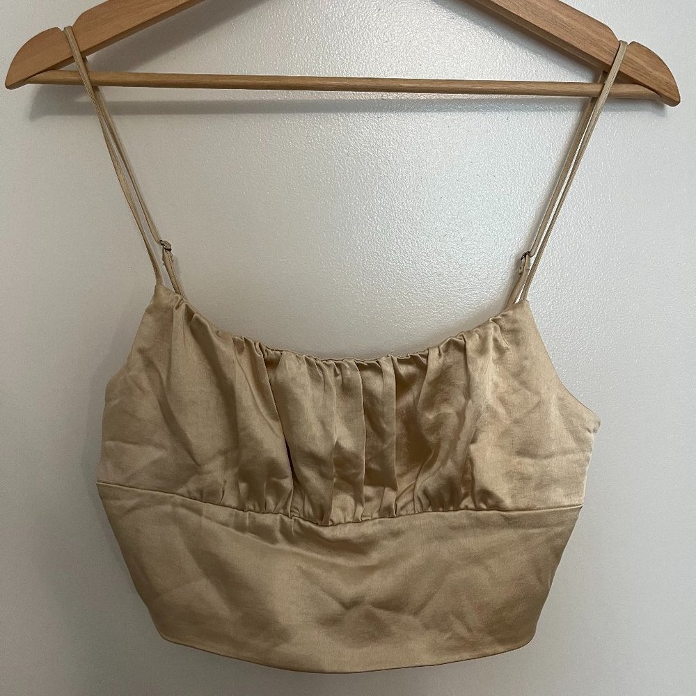 Zara Gold Crop Top Bralette Size Medium